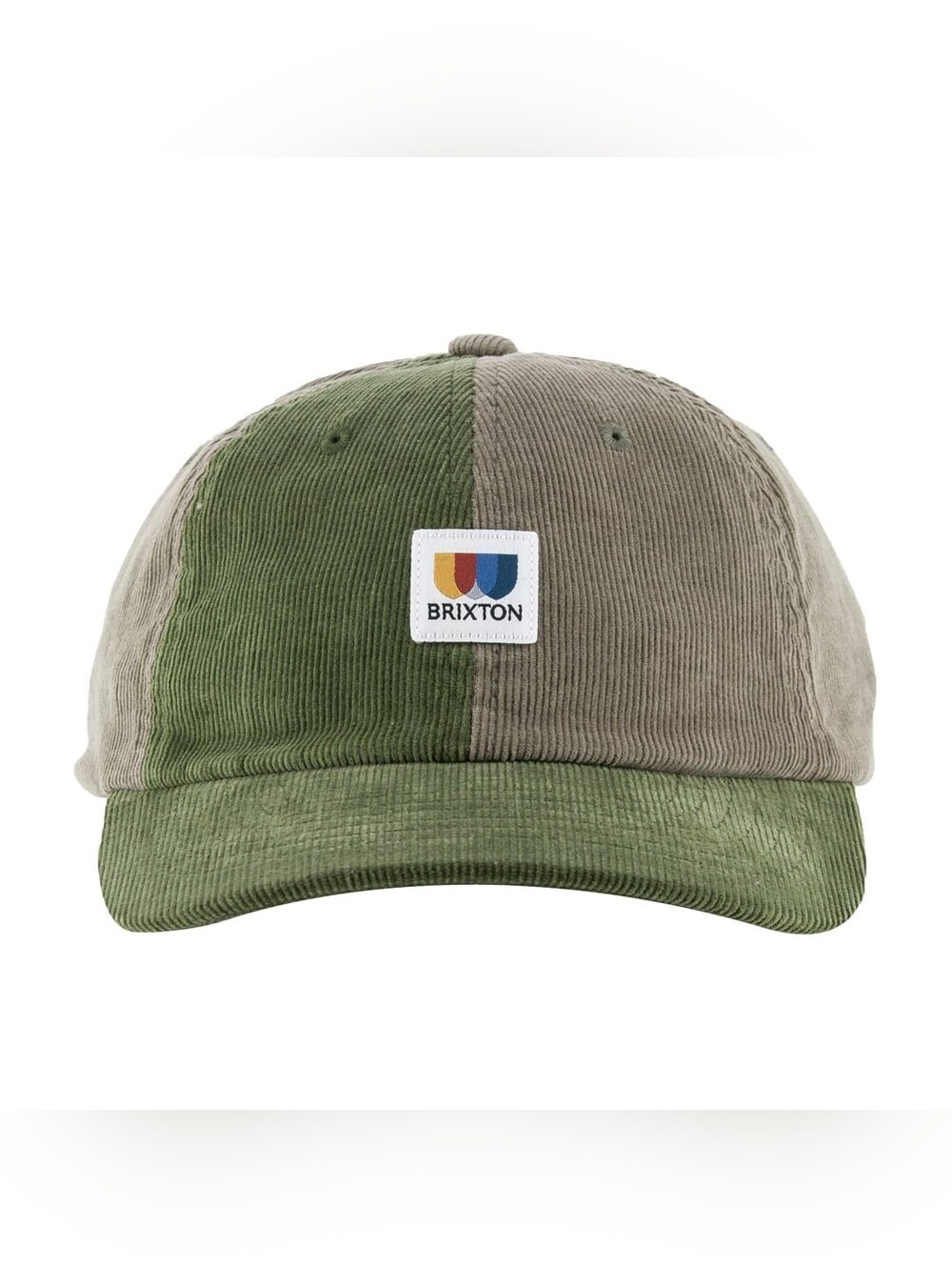 Brixton Split Olive and Taupe Corduroy Baseball Cap